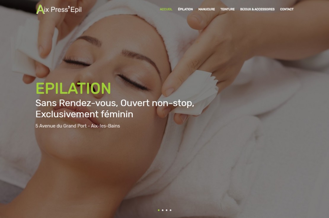 Création de site pour Aix Press'Epil