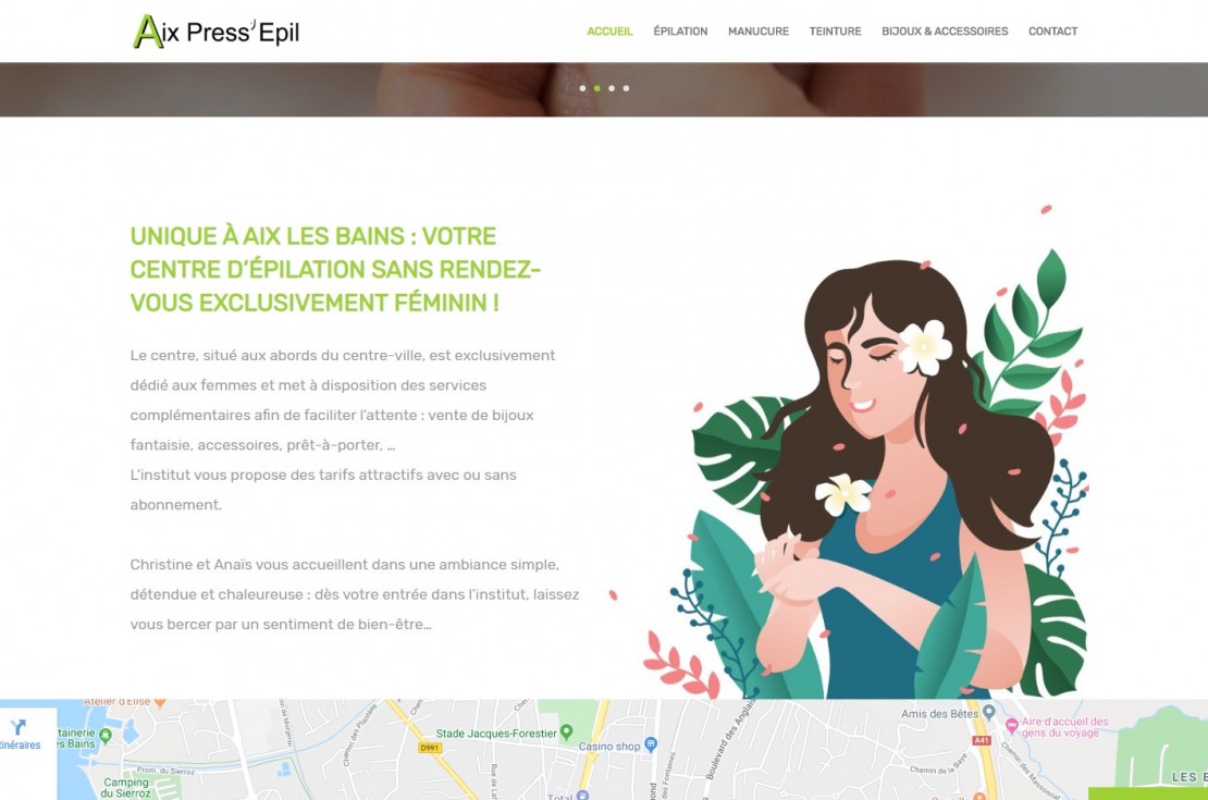 Création de site pour Aix Press'Epil