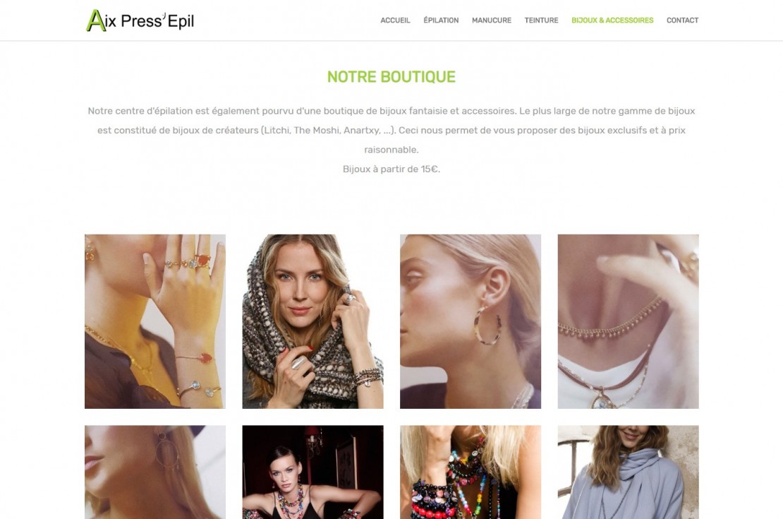 Création de site pour Aix Press'Epil