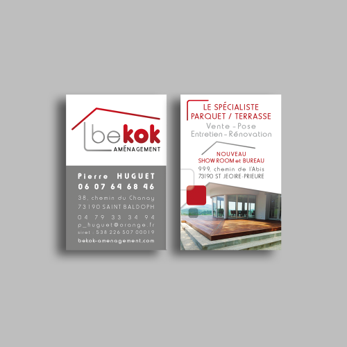 Carte commerciale recto-verso impression brillant - Bekok Aménagement / C+ Communication