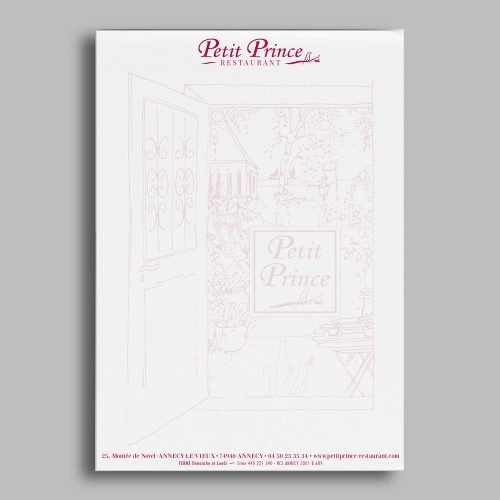 Tête de lettre pour personnaliser le menu du jour ou pour facture - Le Petit Prince / C+ Communication