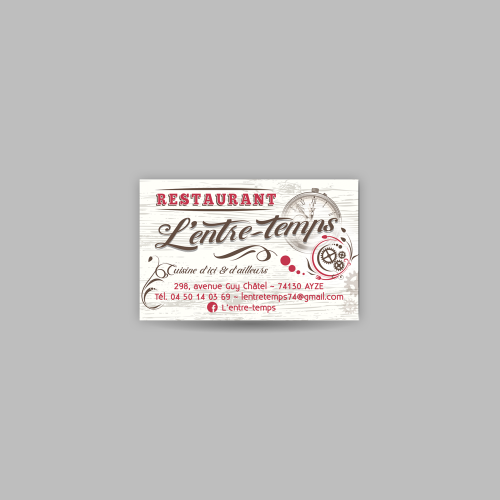 Carte commerciale sur papier effet velours - L'entre-Temps / C+ Communication