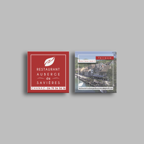 Carte commerciale carrée - Auberge de Savières / C+ Communication