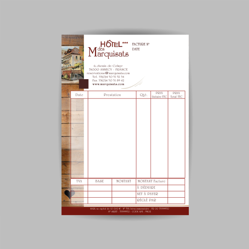 Facturette - Hôtel des Marquisats / C+ Communication