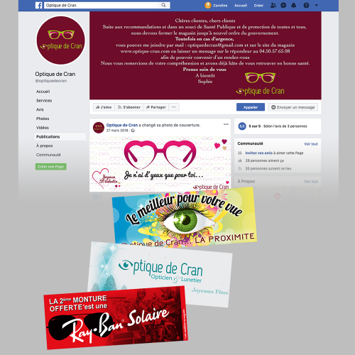 Photos de couverture Facebook & Facebook Ads - Optique de Cran / C+ Communication