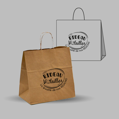 Sac papier kraft à poulet - Rideau Volailles / C+ Communication