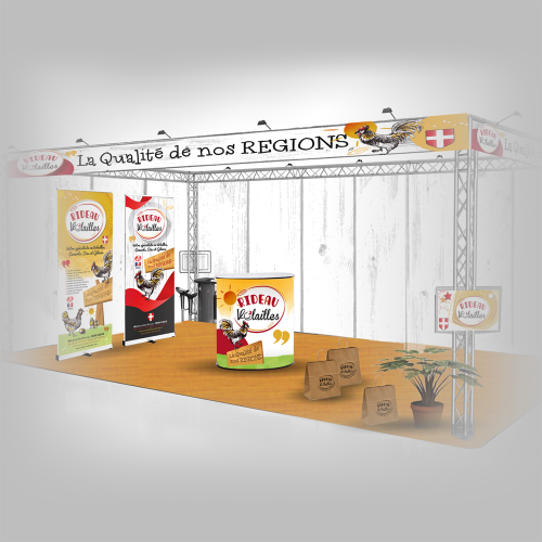 Habillage stand salon Alpin maquette - Rideau Volailles / C+ Communication