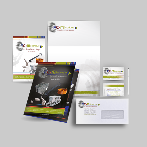 Création de l’identité visuelle d’une entreprise d’usinage de précision : print, événementiel et web