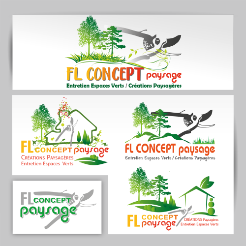Évolution du Logo pour un Artisan Paysagiste et déclinaison sur des véhicules, vêtements, print